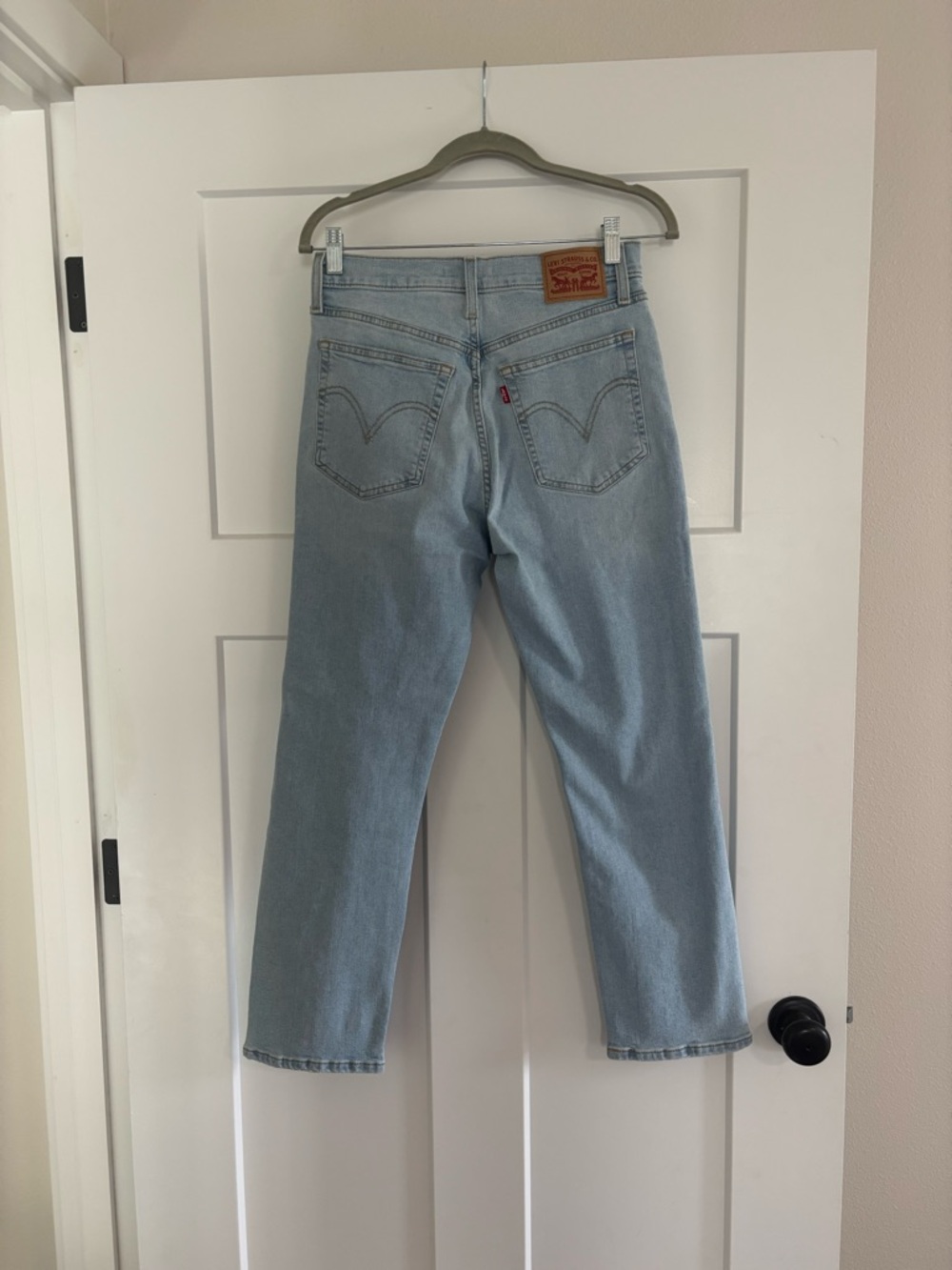 Levi's Wedgie Straight Light Wash Distressed Jeans